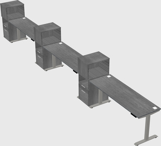 Height-adjustable desk - grade 3 w/cabinet