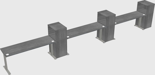 Height-adjustable desk - grade 3 w/cabinet