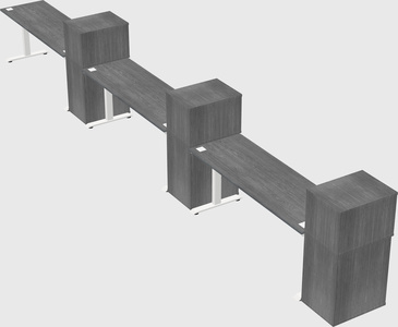 Height-adjustable desk - grade 3 w/cabinet
