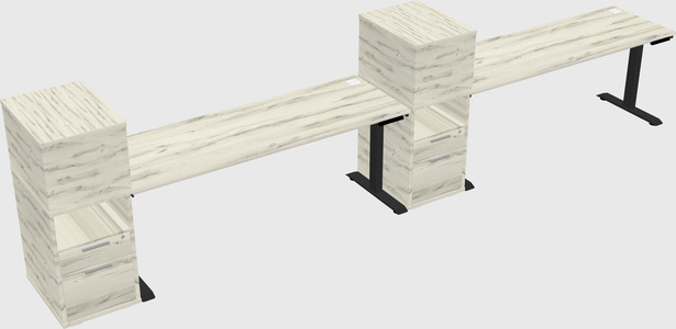 Height-adjustable desk - grade 3 w/cabinet