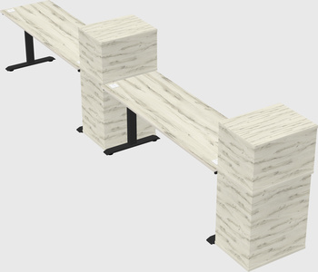 Height-adjustable desk - grade 3 w/cabinet