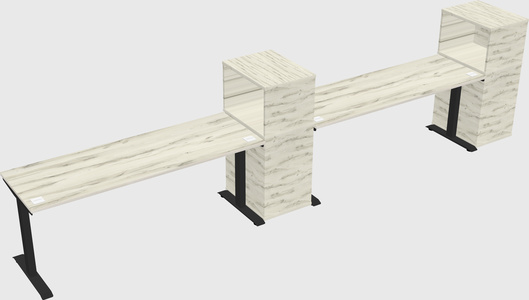 Height-adjustable desk - grade 3 w/cabinet