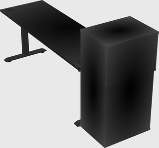 Height-adjustable desk - grade 3 w/cabinet