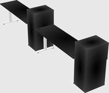 Height-adjustable desk - grade 3 w/cabinet