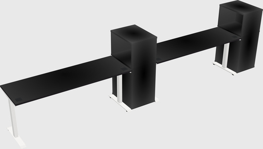 Height-adjustable desk - grade 3 w/cabinet