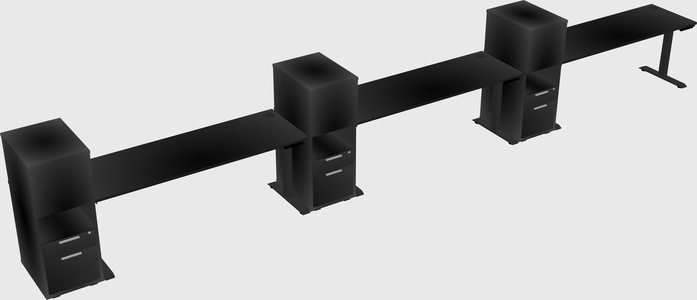 Height-adjustable desk - grade 3 w/cabinet