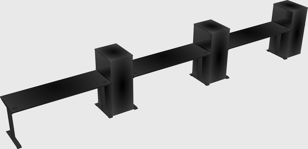 Height-adjustable desk - grade 3 w/cabinet
