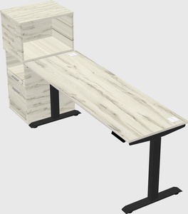 Height-adjustable desk - grade 3 w/cabinet