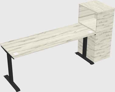 Height-adjustable desk - grade 3 w/cabinet