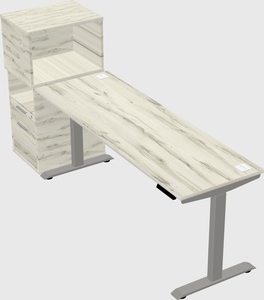 Height-adjustable desk - grade 3 w/cabinet