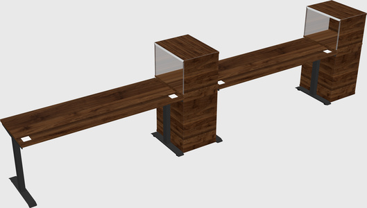 Height-adjustable desk - grade 3 w/cabinet