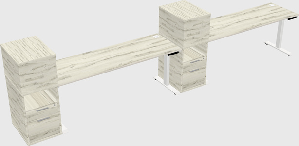 Height-adjustable desk - grade 3 w/cabinet