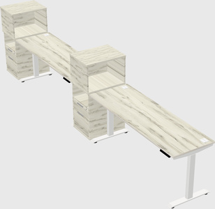 Height-adjustable desk - grade 3 w/cabinet