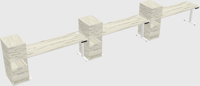Height-adjustable desk - grade 3 w/cabinet
