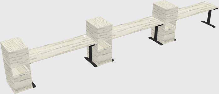 Height-adjustable desk - grade 3 w/cabinet