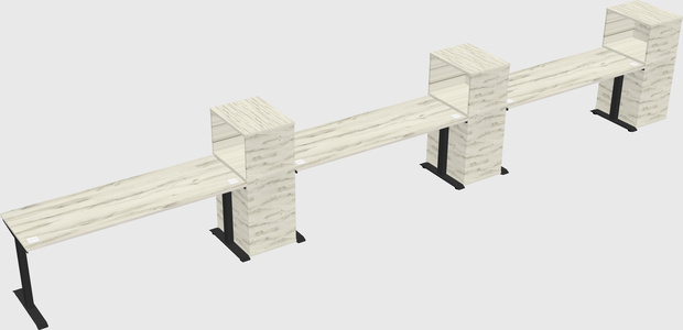 Height-adjustable desk - grade 3 w/cabinet