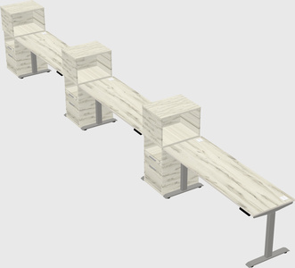 Height-adjustable desk - grade 3 w/cabinet