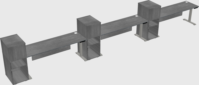 Height-adjustable desk - grade 3 w/cabinet