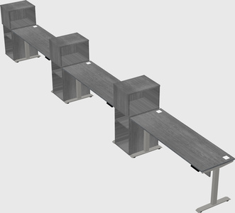 Height-adjustable desk - grade 3 w/cabinet