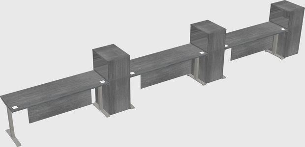 Height-adjustable desk - grade 3 w/cabinet