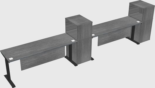 Height-adjustable desk - grade 3 w/cabinet