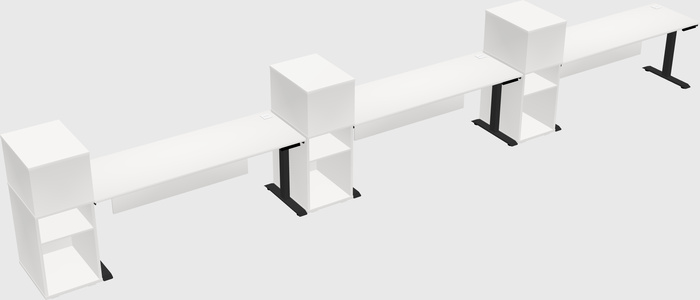 Height-adjustable desk - grade 3 w/cabinet