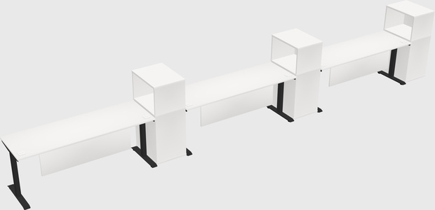 Height-adjustable desk - grade 3 w/cabinet