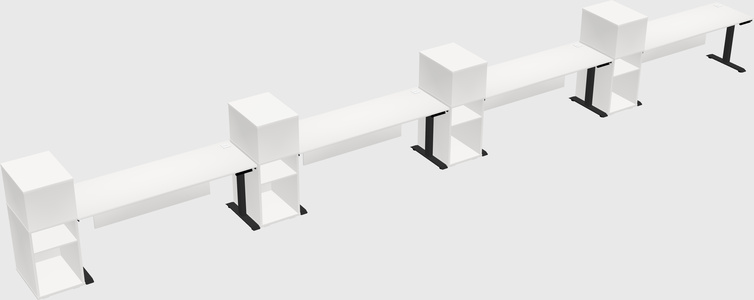 Height-adjustable desk - grade 3 w/cabinet