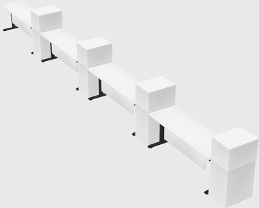 Height-adjustable desk - grade 3 w/cabinet