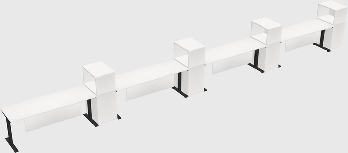 Height-adjustable desk - grade 3 w/cabinet