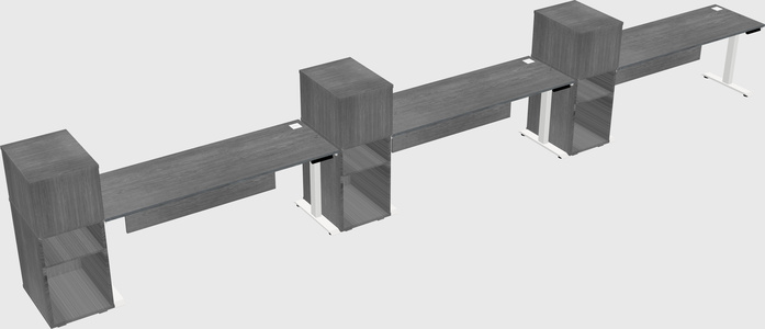 Height-adjustable desk - grade 3 w/cabinet