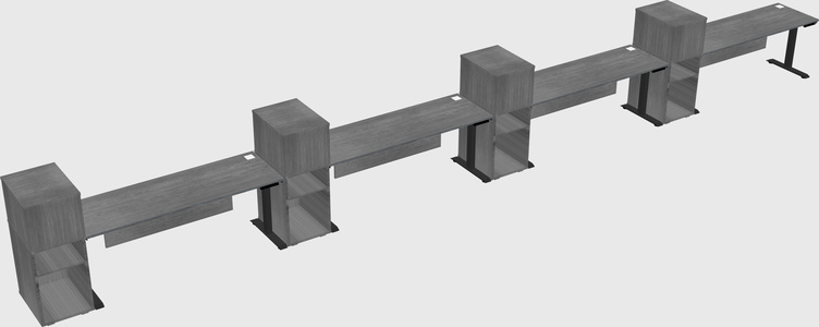 Height-adjustable desk - grade 3 w/cabinet