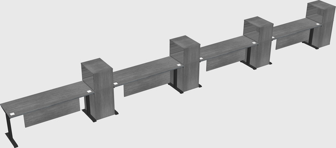 Height-adjustable desk - grade 3 w/cabinet