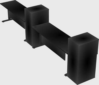 Height-adjustable desk - grade 3 w/cabinet