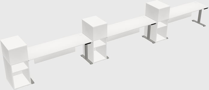 Height-adjustable desk - grade 3 w/cabinet