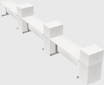 Height-adjustable desk - grade 3 w/cabinet