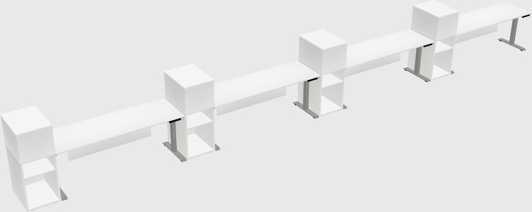 Height-adjustable desk - grade 3 w/cabinet