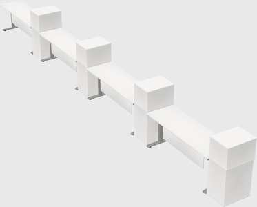 Height-adjustable desk - grade 3 w/cabinet