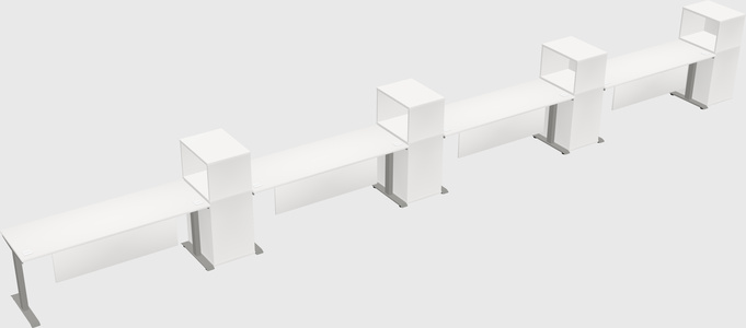 Height-adjustable desk - grade 3 w/cabinet