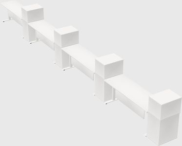 Height-adjustable desk - grade 3 w/cabinet