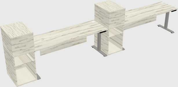 Height-adjustable desk - grade 3 w/cabinet