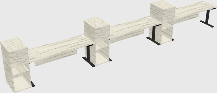 Height-adjustable desk - grade 3 w/cabinet