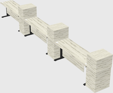 Height-adjustable desk - grade 3 w/cabinet