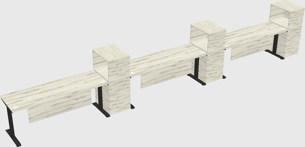 Height-adjustable desk - grade 3 w/cabinet