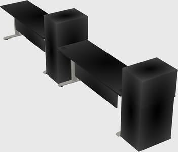 Height-adjustable desk - grade 3 w/cabinet