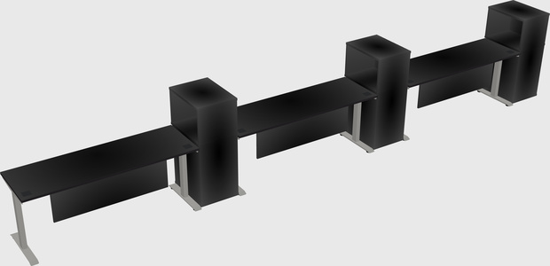 Height-adjustable desk - grade 3 w/cabinet