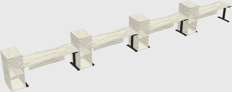 Height-adjustable desk - grade 3 w/cabinet