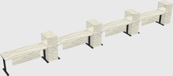 Height-adjustable desk - grade 3 w/cabinet