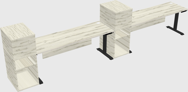 Height-adjustable desk - grade 3 w/cabinet