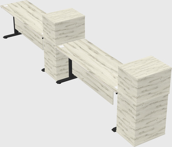Height-adjustable desk - grade 3 w/cabinet